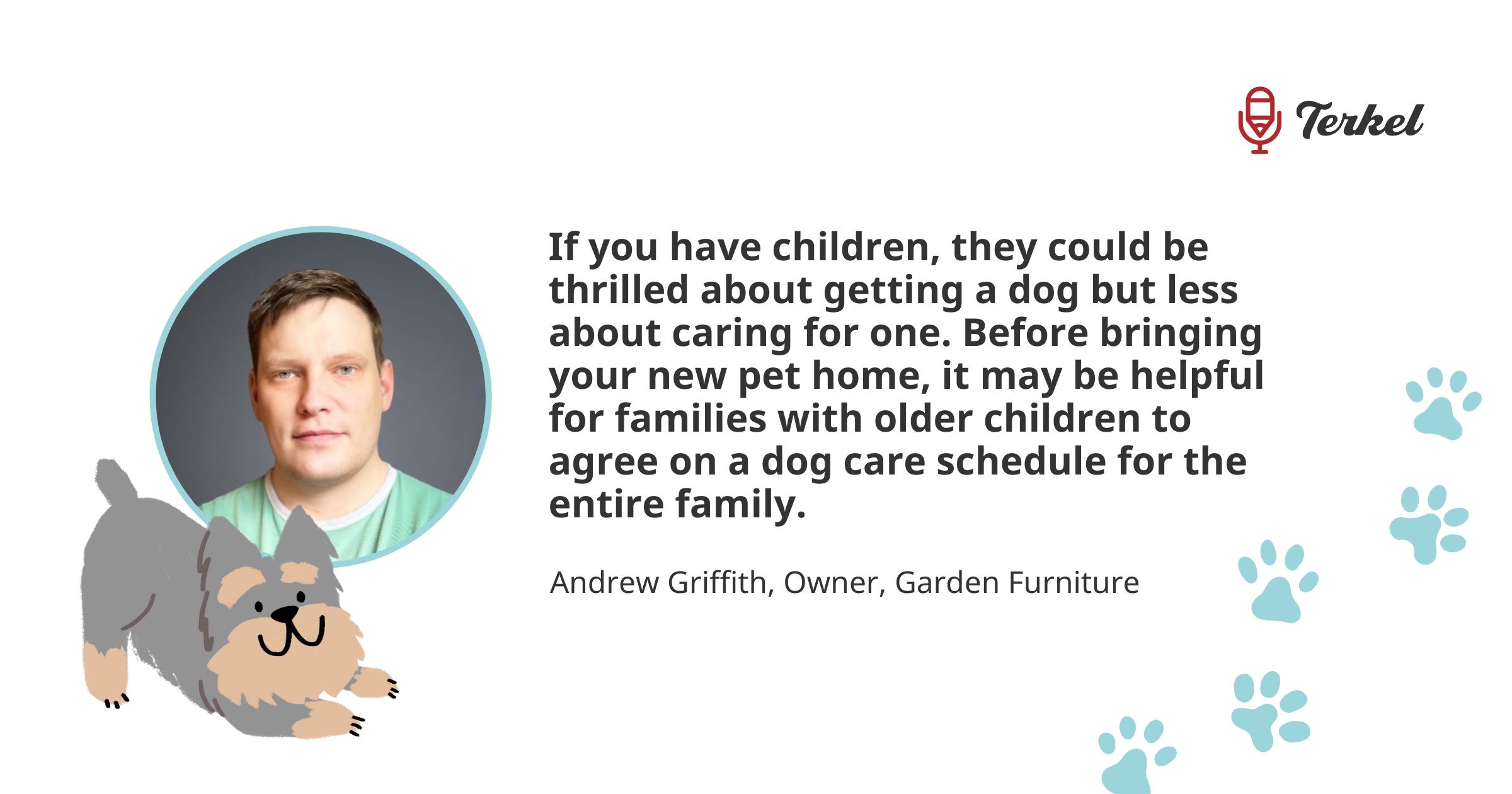 Andrew Griffith adopting dogs